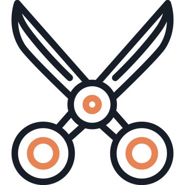 Makas Satırı Simgesi, Basit Tasarımlı Vektör Resimleri