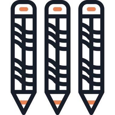 Kalem Satırı Simgesi, Basit Tasarımlı Vektör İllüstrasyonu