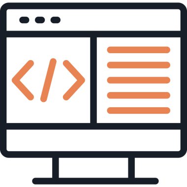 Kod Satırı Simgesi, Basit Tasarımlı Vektör Resimleri