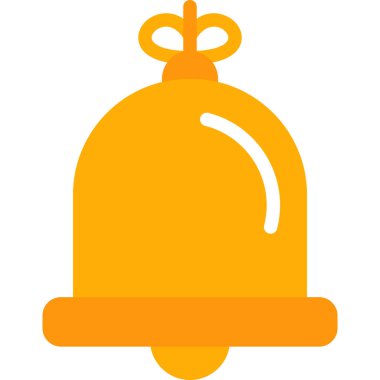 Yeni Yıl Çanı Düz Simgesi, Basit Tasarımlı Vektör Resimleri