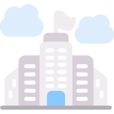 Kentsel Alan Düz Simgesi, Basit Tasarımlı Vektör İllüstrasyonu