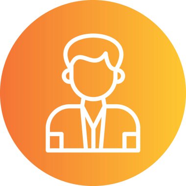 Yazar Satırı Gradyan Çemberi Simgesi, Basit Tasarımlı Vektör İllüstrasyonu