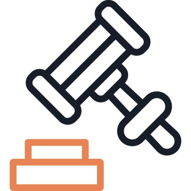 Gavel Satır Simgesi, Basit Tasarımlı Vektör Resimleri