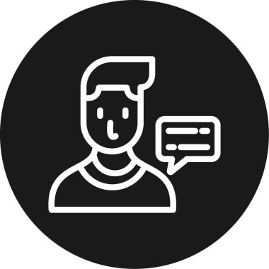 İleti Satırı Çemberi BG Simgesi, Basit Tasarımlı Vektör Resimleri