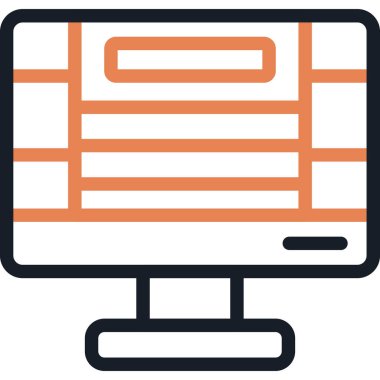 Sanat Proje Satırı Simgesi, Basit Tasarımlı Vektör İllüstrasyonu