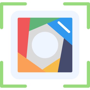 Kamera Düz Simge Odaklama, Basit Tasarımlı Vektör Resimleri