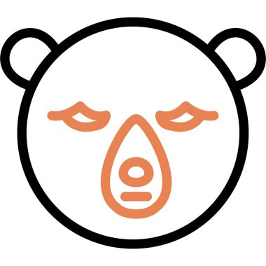 Kutup Ayısı Çizgisi Simgesi, Basit Tasarımlı Vektör Resimleri