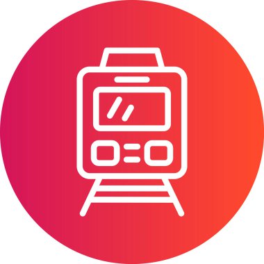 Yük Treni Çizgisi Gradyan Çemberi Simgesi, Basit Tasarımlı Vektör Resimleri