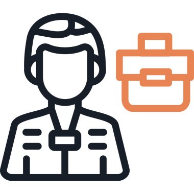 Kariyer Booth Satırı Simgesi, Basit Tasarımlı Vektör İllüzyonu