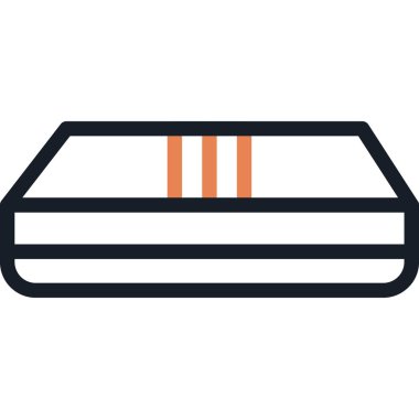 Yatak Üstü Satırı Simge Ögesi, Basit Tasarımlı Vektör İllüstrasyonu