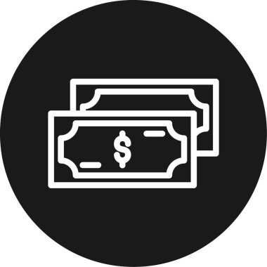 Para Hattı Çemberi BG Simgesi, Basit Tasarımlı Vektör Resimleri