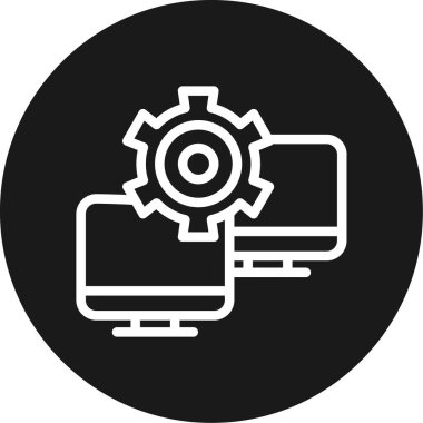 Uzak Destek Satırı Çemberi BG Simgesi, Basit Tasarımlı Vektör Resimleri