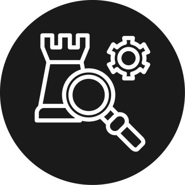 Stratejik Analiz Çizgisi Çemberi BG Simgesi, Basit Tasarımlı Vektör Resimleri