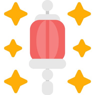 Fener Festivali Düz Simgesi, Basit Tasarımlı Vektör Resimleri