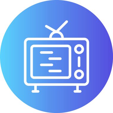 Televizyon Yayın Çizgisi Gradyan Çemberi Simgesi, Basit Tasarımlı Vektör Resimleri