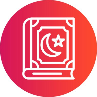 Kuran Satırı Gradyan Çemberi Simgesi, Basit Tasarımlı Vektör İllüzyonu