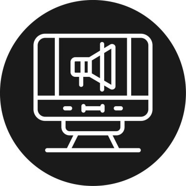 Basın Açıklaması Satırı Çemberi BG Simgesi, Basit Tasarımlı Vektör Resimleri