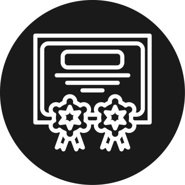 Öğretmenin Sertifika Satırı Çemberi BG Simgesi, Basit Tasarımlı Vektör Resimleri