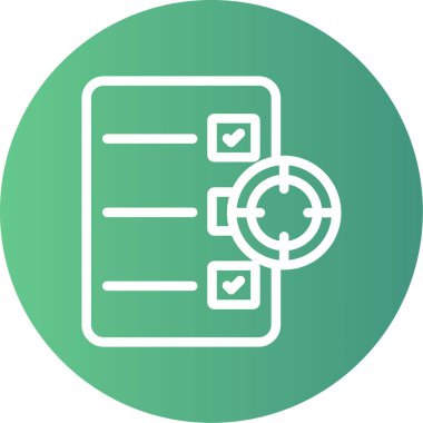 Atölye Hedefleri Çizgisi Gradyan Çemberi Simgesi, Basit Tasarımlı Vektör Resimleri