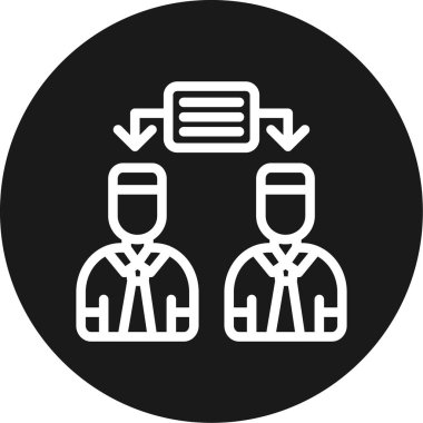 Görev Stratejisi Çizgisi Çemberi BG Simgesi, Basit Tasarımlı Vektör Resimleri