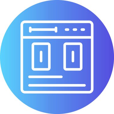 Kullanıcı Bileşenleri Satırı Gradyan Çemberi Simgesi, Basit Tasarımlı Vektör Resimleri