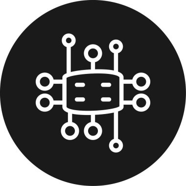 Yapay Zeka Çizgisi Çemberi BG Simgesi, Basit Tasarımlı Vektör Resimleri