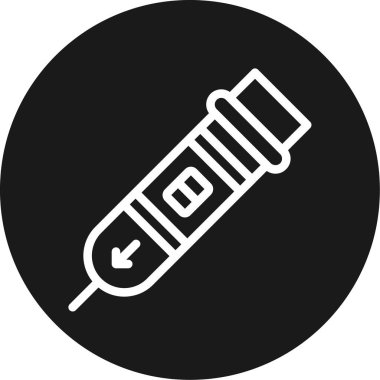 EpiPen Çizgisi Çemberi BG Simgesi, Basit Tasarımlı Vektör Resimleri