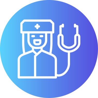 Doctar Çizgisi Gradyan Çemberi Simgesi, Basit Tasarımlı Vektör İllüstrasyonu