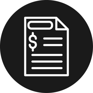 Banka Bildirimi Çizgisi Çemberi BG Simgesi, Basit Tasarımlı Vektör Resimleri