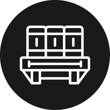 Kitaplık Satırı Çemberi BG Simgesi, Basit Tasarımlı Vektör Resimleri