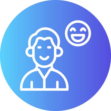 Arkadaşlık Gülümseme Çizgisi Gradyan Çemberi Simgesi, Basit Tasarımlı Vektör Resimleri