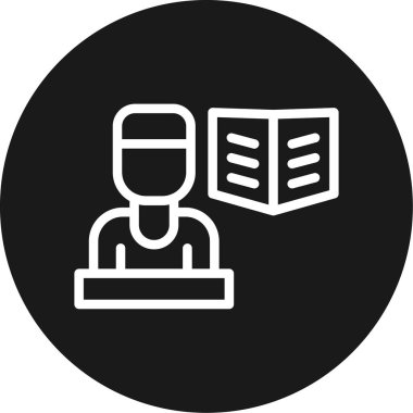 Hikaye Anlatım Çizgisi Çemberi BG Simgesi, Basit Tasarımlı Vektör İllüstrasyonu