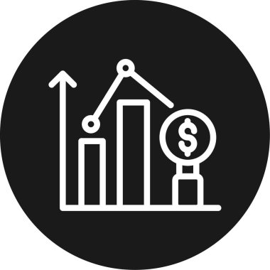 Trend Analiz Çizgisi Çemberi BG Simgesi, Basit Tasarımlı Vektör Resimleri