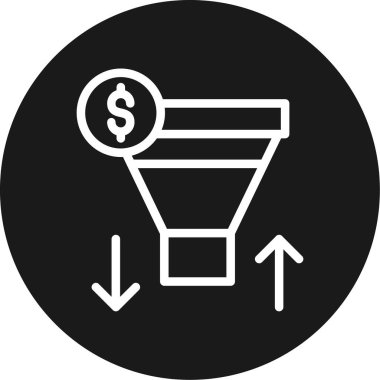 Satışlar Huni Hattı Çemberi BG Simgesi, Basit Tasarımlı Vektör Resimleri