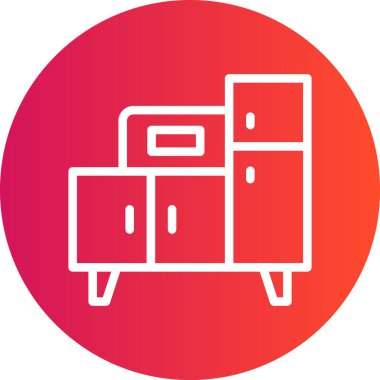 Kiler Çizgisi Gradyan Çemberi Simgesi, Basit Tasarımlı Vektör Resimleri