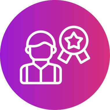 Kişisel Başarı Çizgisi Gradyan Çemberi Simgesi, Basit Tasarımlı Vektör Resimleri