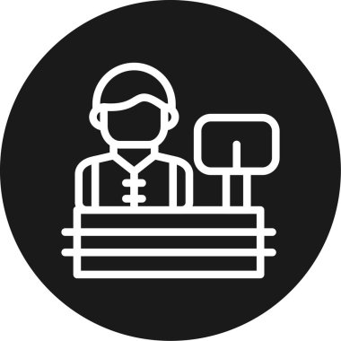 Masa Satırı Çemberi BG Simgesi, Vektör Resmini Basit Tasarımla Yardım Et