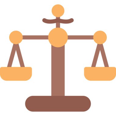 Adalet Düz Simgesi Ölçekleri, Basit Tasarımlı Vektör İllüzyonu