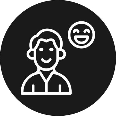 Arkadaşlık Gülme Çizgisi Çemberi BG Simgesi, Basit Tasarımlı Vektör Resimleri