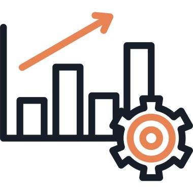 İş İşletmeleri Çizgisi Simgesi, Basit Tasarımlı Vektör İllüstrasyonu
