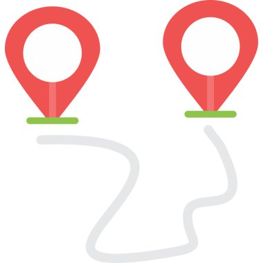 Konum POI Düz Simgesi, Basit Tasarımlı Vektör İllüstrasyonu