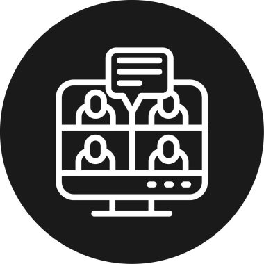 Dijital Çalışma Alanı Çizgisi Çemberi BG Simgesi, Basit Tasarımlı Vektör Resimleri