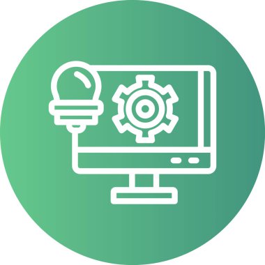 İçerik Pazarlama Çizgisi Gradyan Çemberi Simgesi, Basit Tasarımlı Vektör Resimleri