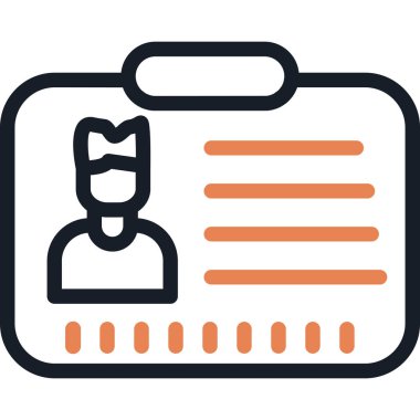 Kimlik Rozeti Satırı Basit Tasarımlı Vektör ResmiComment