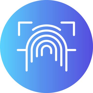 Parmak izi Çizgisi Gradyan Çemberi Simgesi, Basit Tasarımlı Vektör Resimleri