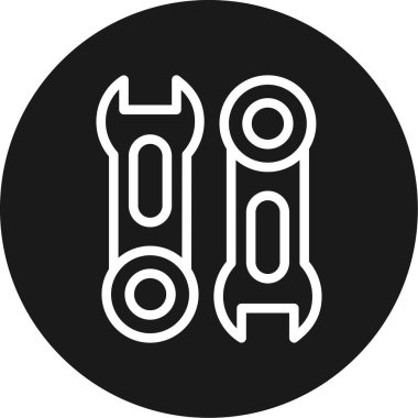 Anahtar Çizgisi Çemberi BG Simgesi, Basit Tasarımlı Vektör İllüstrasyonu