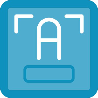 Metin Rengi Düz Simgesi, Basit Tasarımlı Vektör İllüstrasyonu