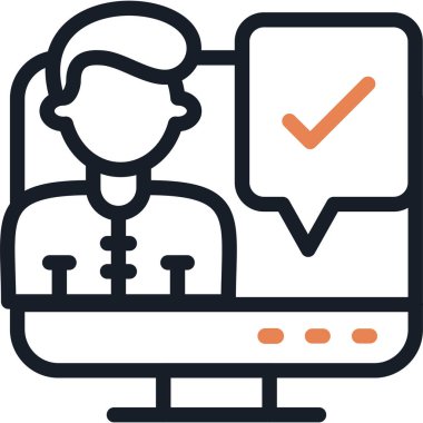 Görüntü Konferansı Satırı Simgesi, Basit Tasarımlı Vektör Resimleri