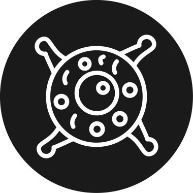 Virüs Çizgisi Çemberi BG Simgesi, Basit Tasarımlı Vektör Resimleri