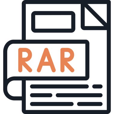 RAR Satır Simgesi, Basit Tasarımlı Vektör Resimleri